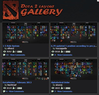 Cropped screenshot of the public gallery page showing 4 gallery links including thumbnails, titles, views, likes, aspect ratios, and number of comments